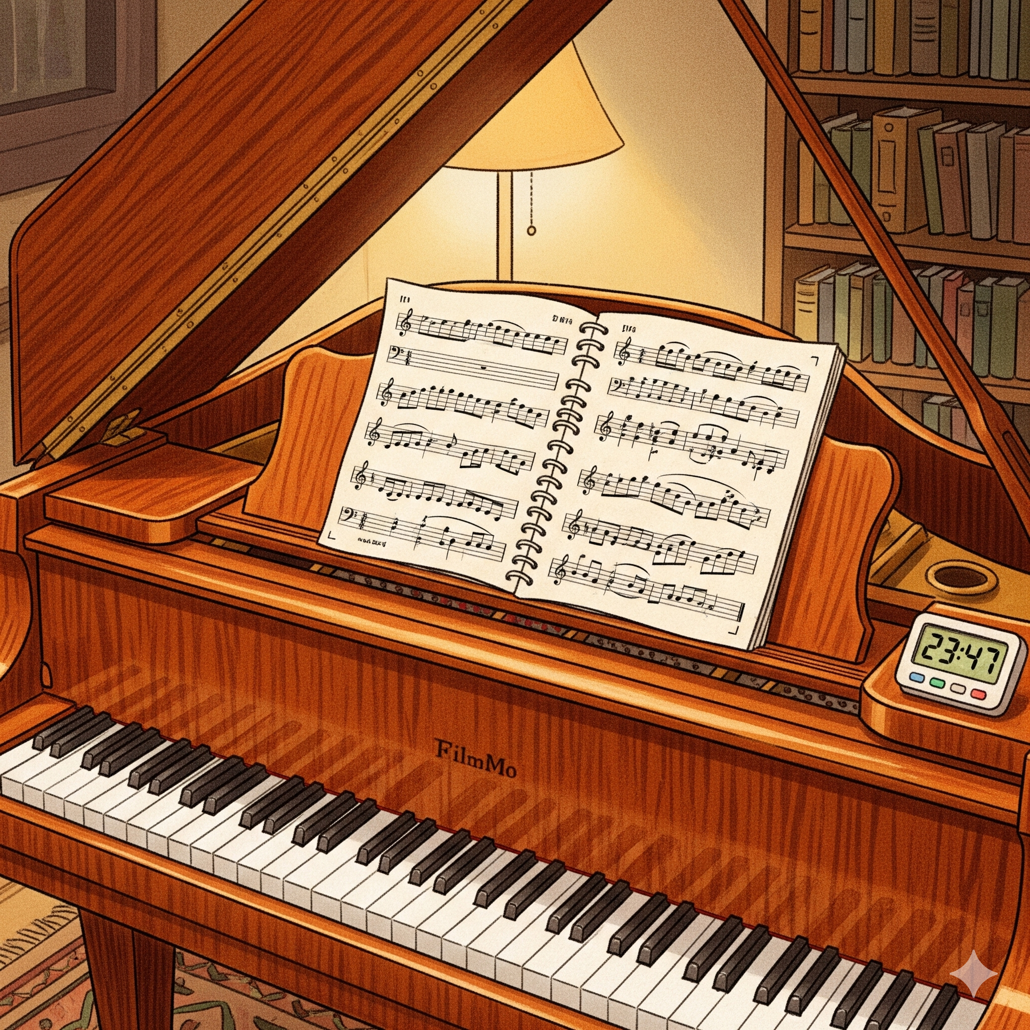 Piano practice illustration